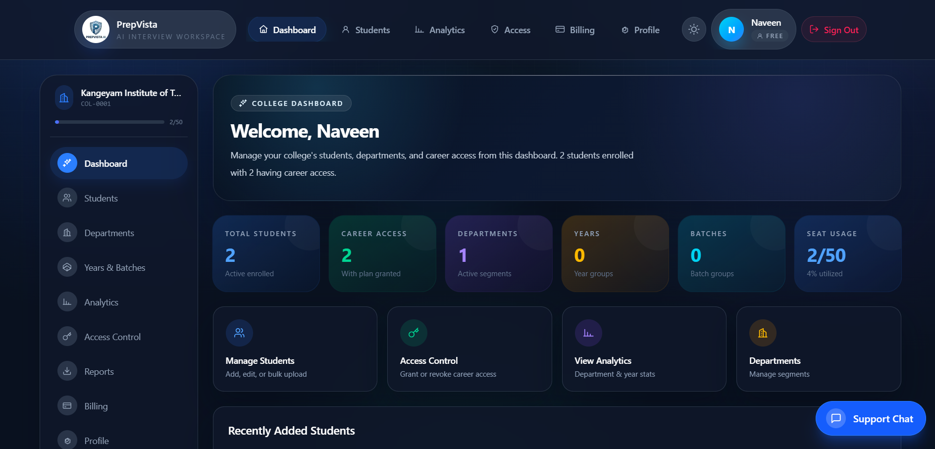 Admin Panel Screenshot